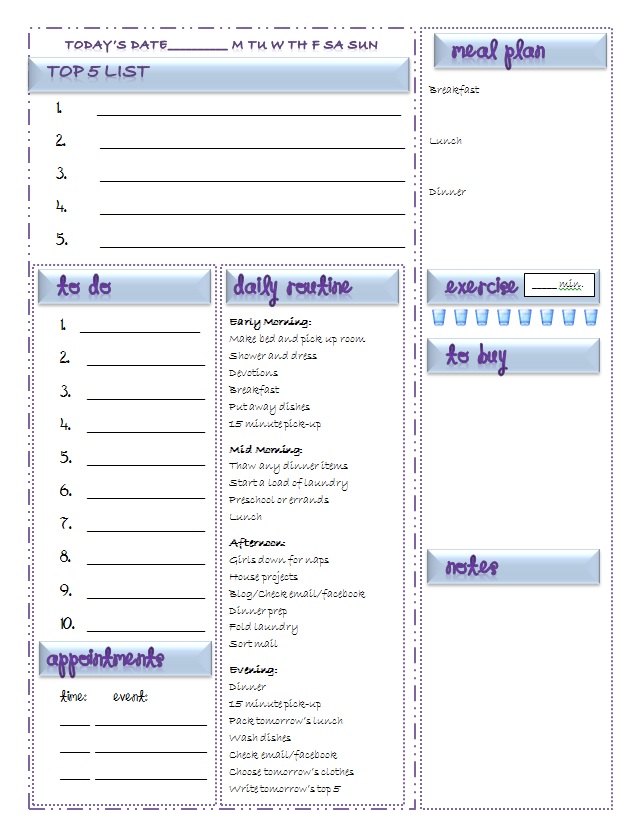 This simple planner page will help you organize your day!  | candleinthenight.com