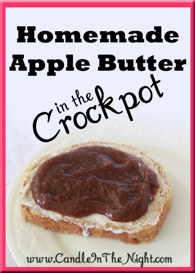This is an amazingly easy recipe for apple butter! Just throw the apples in and let it go. The next morning...apple butter! | candleinthenight.com