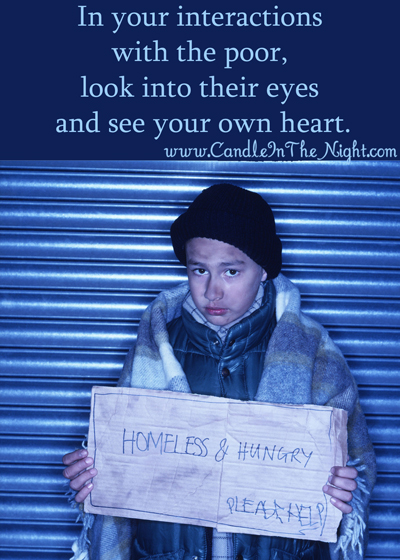 Giving even when you are unsure of the motives of the person requesting money.  | candleinthenight.com