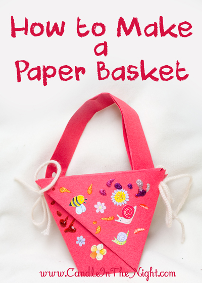 Learn how to make a paper basket to fill with flowers!  | candleinthenight.com