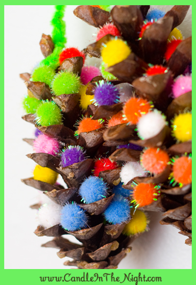 There are some adorable pine cone crafts on this site!  This is so cute and easy!  | candleinthenight.com