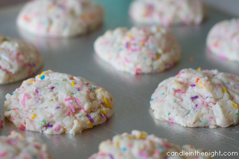 These Rainbow Sprinkle Cake Mix Cookies are so simple to make and really delicious!  