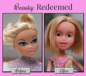 Beauty: Redeemed dolls are one of a kind dolls made from castaway Bratz dolls.  Modest, beautiful dolls for your little girls!