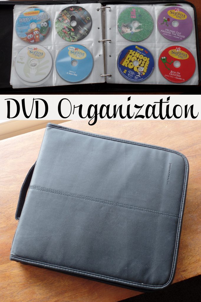 Organize your DVD's using a CD case. Save space and make your shelves look neat!