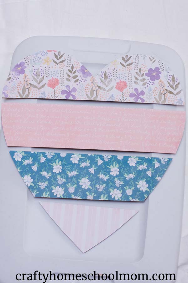 Dollar Tree Heart Makeover - Glue the pieces in place.