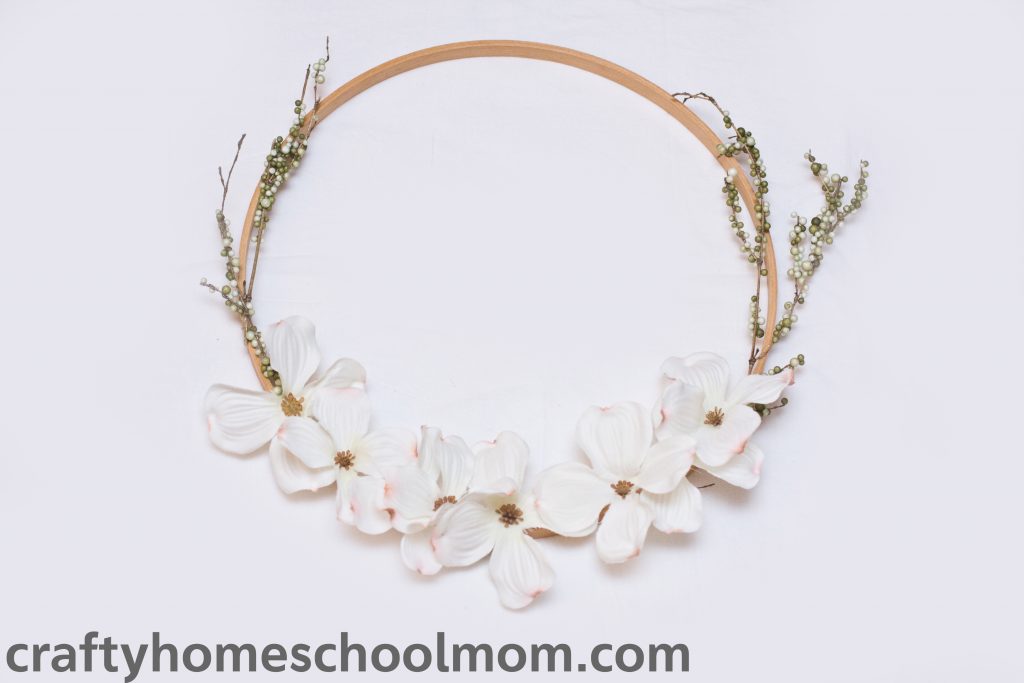 DIY Dogwood wreath all glued together. 