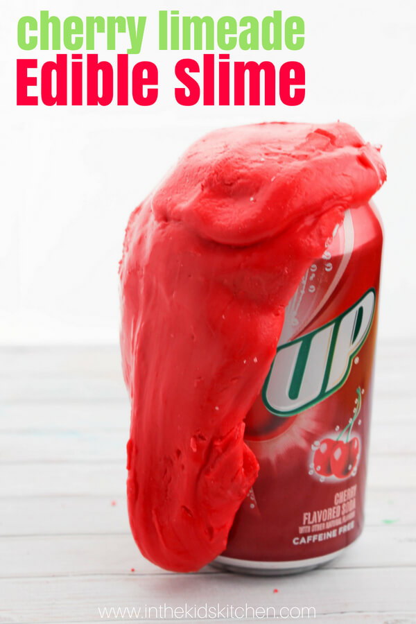 Cherry soda edible slime--a great craft for Valentine's Day!
