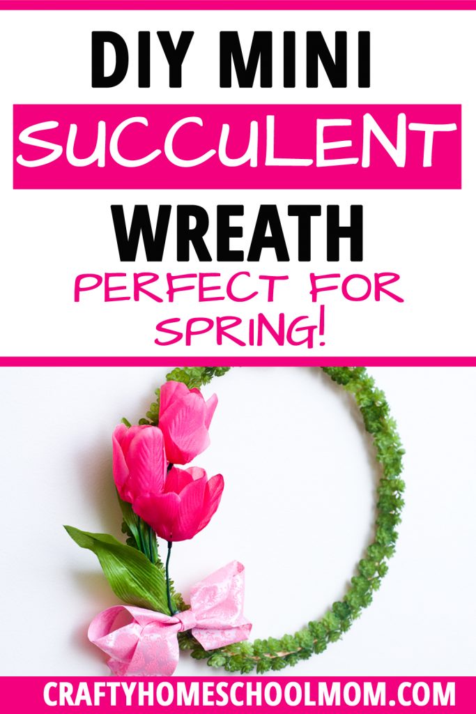 Beautiful spring wreath made from mini succulents.