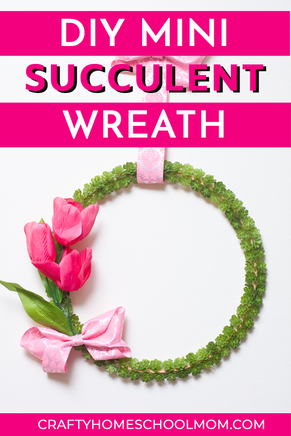Wreath made with tulips and succulents, great for spring decorating!