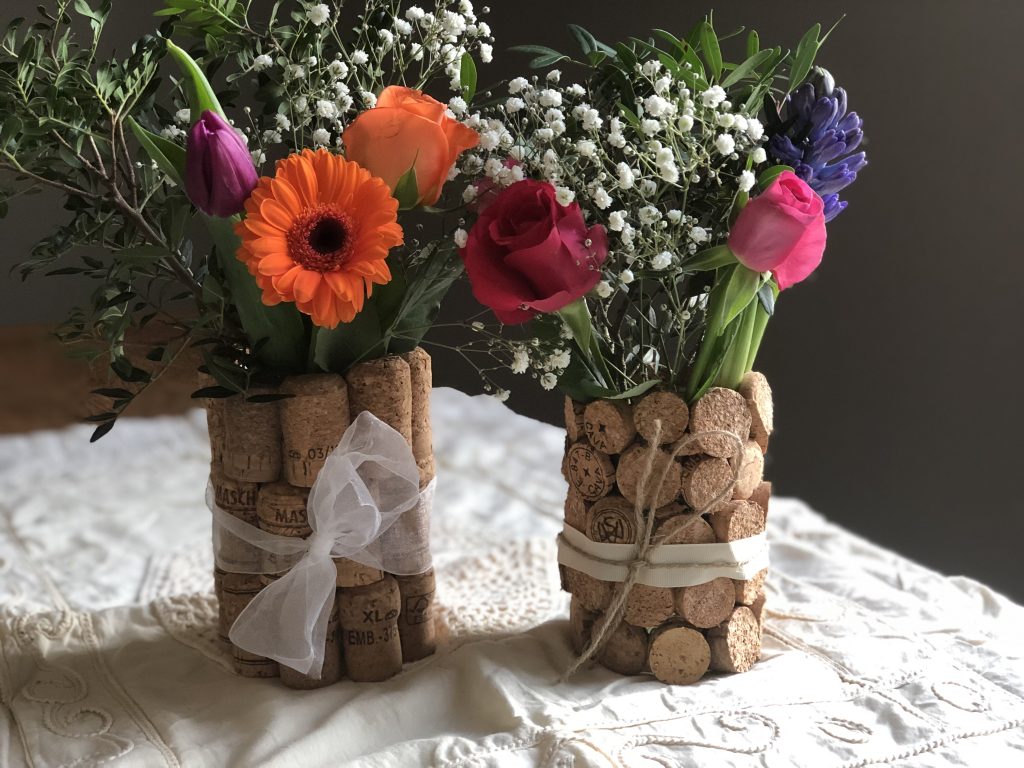 Upcycled Cork Centerpieces